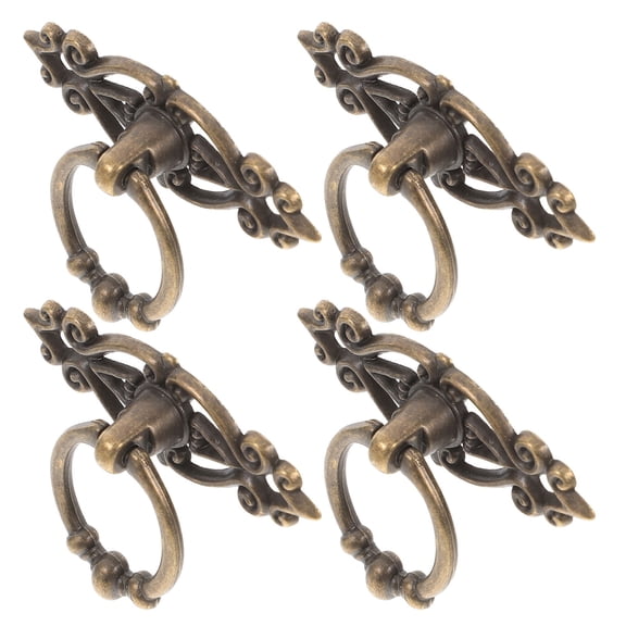 OUNONA 4Pcs Decorative Vintage Cabinet Door Handles for Home Furniture Hardware