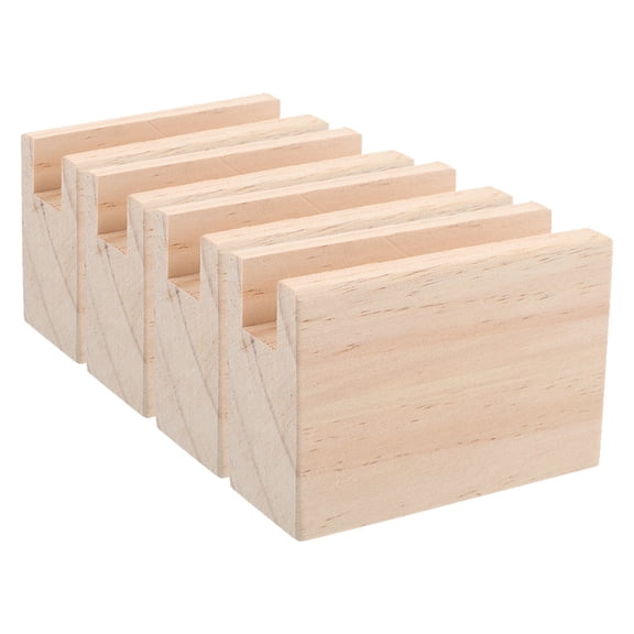 OUNONA 4-Pack Heavy Duty Wooden Furniture Risers Bed Leg Extenders in Khaki for Home and Office Use