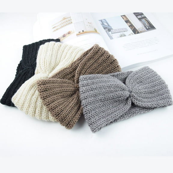 OUNONA 4Pcs Wool Knitted Headbands Ear Protection Hair Band Foldable Fashionable