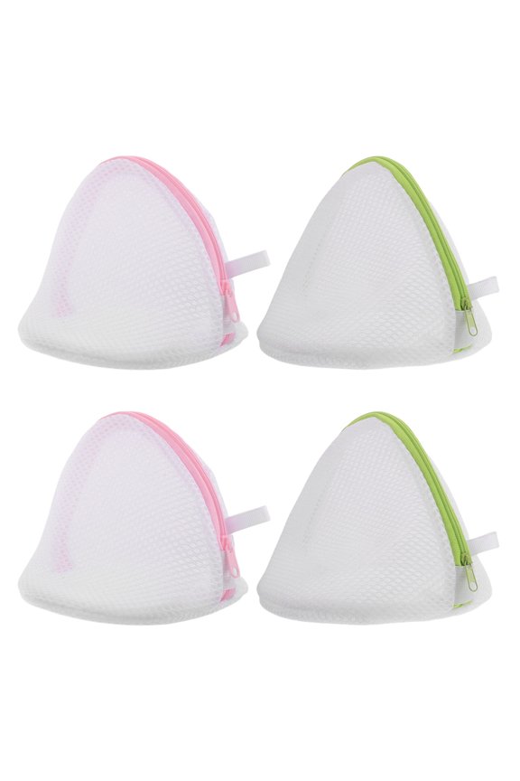 4Pcs Zippered Bra Wash Bags with Mesh Material Gentle Care for Delicates and Underwire