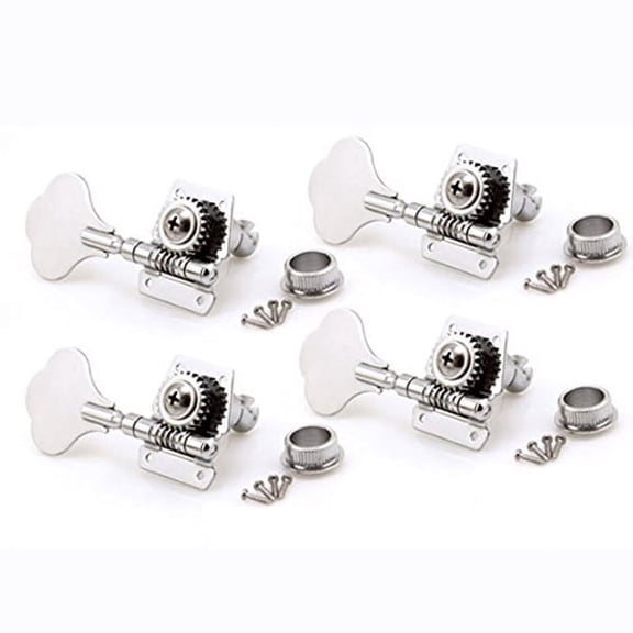 OUNONA 4R Bass Guitar Machine Tuners with Elephant Ear Button Design for Precise Tuning
