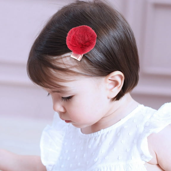 OUNONA 4Pcs Red Ponytail Holder Hair Clips for Children Daily Use