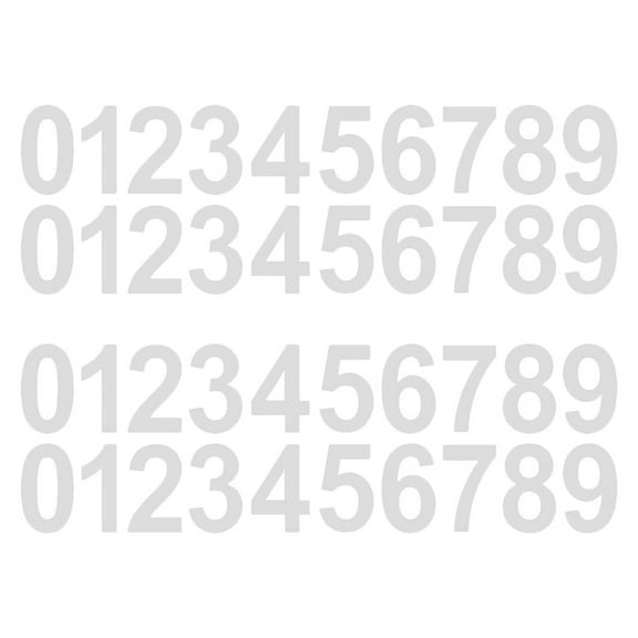 OUNONA 4 Sets White Reflective Number Decals, Self-Adhesive Outdoor Mailbox and Bin Label Stickers for Easy Identification