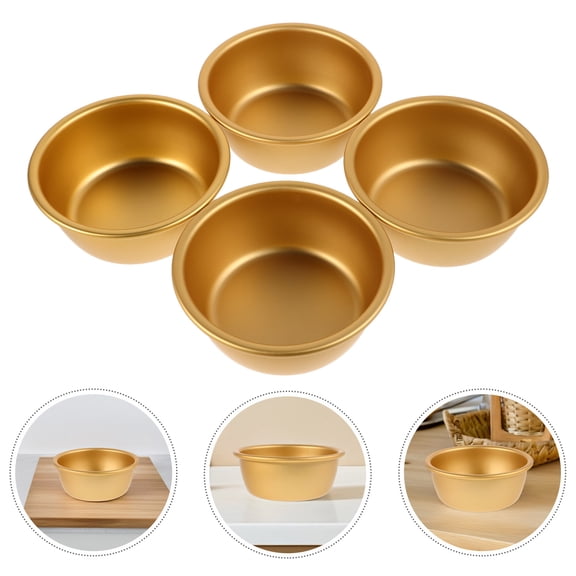 OUNONA 4pc Aluminum Korean Rice Wine Bowls Multi-Functional Tableware For Restaurants Korean Bowls For Serving Hot And Cold Dishes