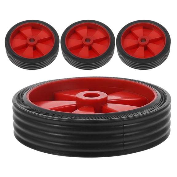 OUNONA Red Plastic Caster Wheels for Air Compressor, Quiet and Stable Movement, 4Pcs