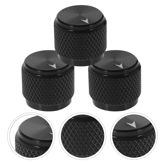 OUNONA 4Pcs Round Guitar Volume Control Knobs Made of Aluminium Alloy for Guitarists and Bass Volume Control 1.20X1.20X1.00in