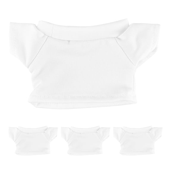 OUNONA 4pcs Basic Bear T-Shirts for Stuffed Animals, Solid Color Bear Doll Clothes Replacement Outfits