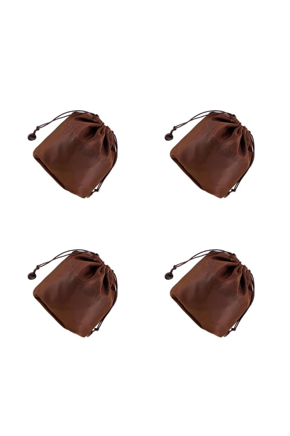 4pcs Bucket Bag Organizer Insert Nylon Purse Inner Mini Bucket Bag with Drawstring Closure for Bucket Bag Handbag Tote Bag Purse Brown