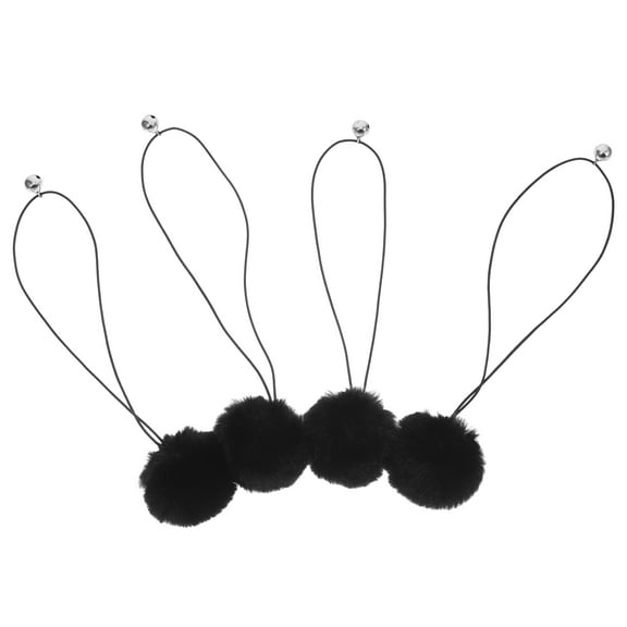 OUNONA 4pcs Cat Tree Replacement Toy Black Plush Balls for Indoor Playtime Enhances Scratching Post