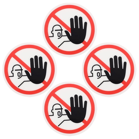 OUNONA 4pcs Do Not Touch Warning Signs Self Adhesive Warning Decals Removable Label Stickers