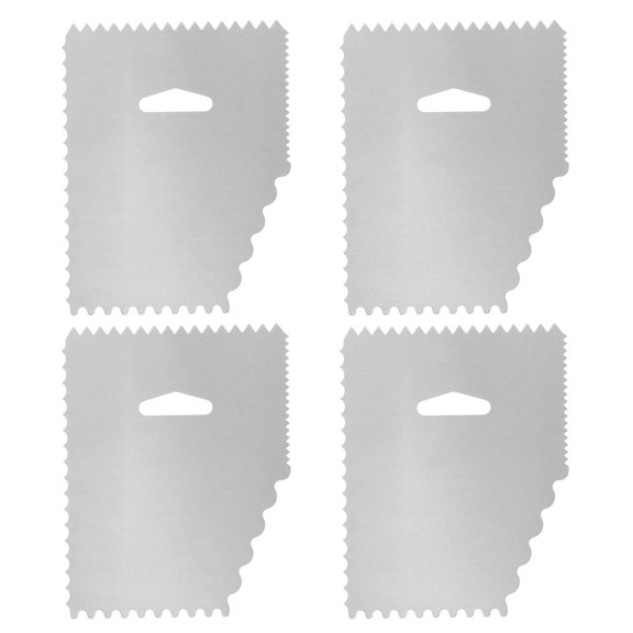 OUNONA 4pcs Edge Smoother Cake Contour Comb Aluminum Alloy Decorating Tools For Home Cooks