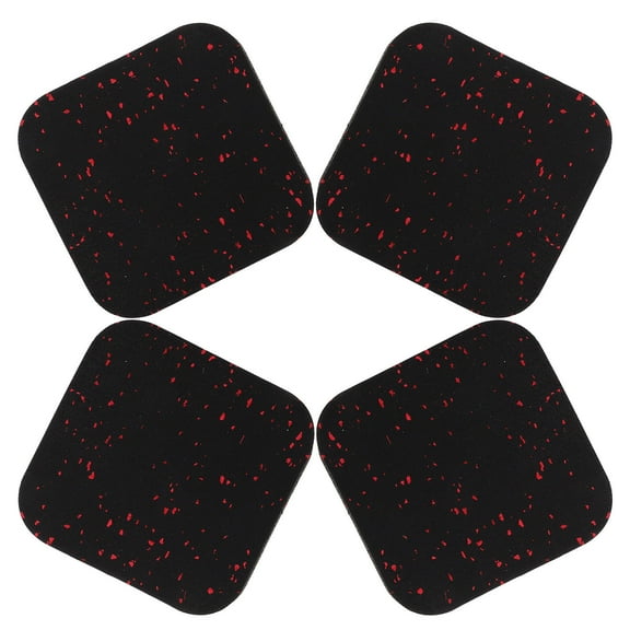OUNONA 4pcs Exercise Equipment Mats Rubber Treadmill Anti Vibration Pads Floor Cushioning For Exercise Bikes Home Furniture Gym Station