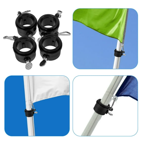 OUNONA 4pcs Rotating Flagpole Rings Plastic Flag Clip for Flag Display with Grommets