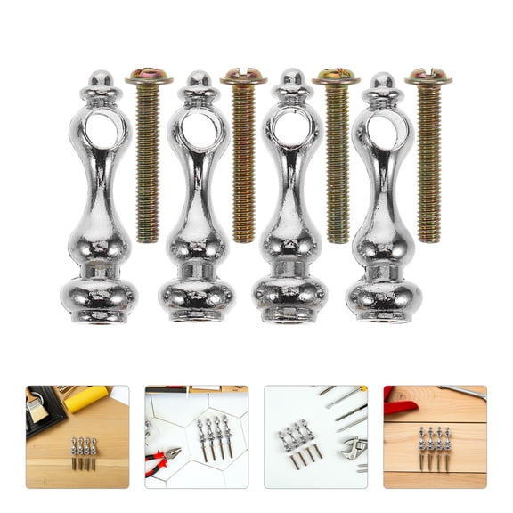 OUNONA 4pcs Furniture Railing Post End Caps Furniture Hardware Glass Railing Post End Caps Metal Spindles for Cabinets Bars Cart