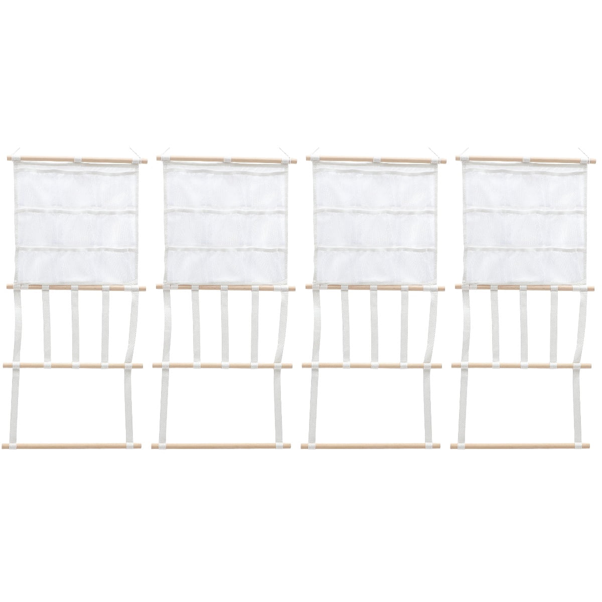NUOLUX  White Fabric Hair Accessories Bag for Organizing Clips and Bands