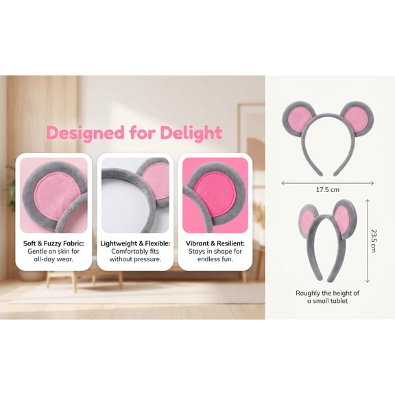 OUNONA Large Ears Headband Cosplay Accessory Multi 4Pcs