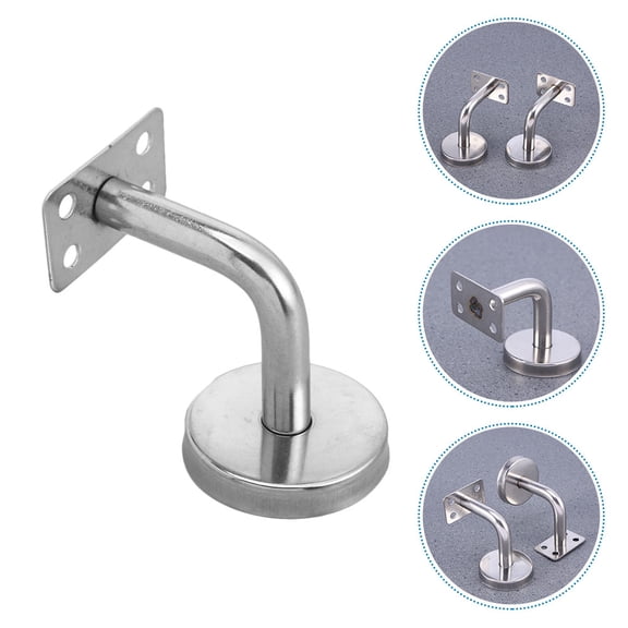 NUOLUX 4Pcs Stair Railing Brackets Stainless Steel Handrail Holders for Indoor and Outdoor Use with Minimalist Design
