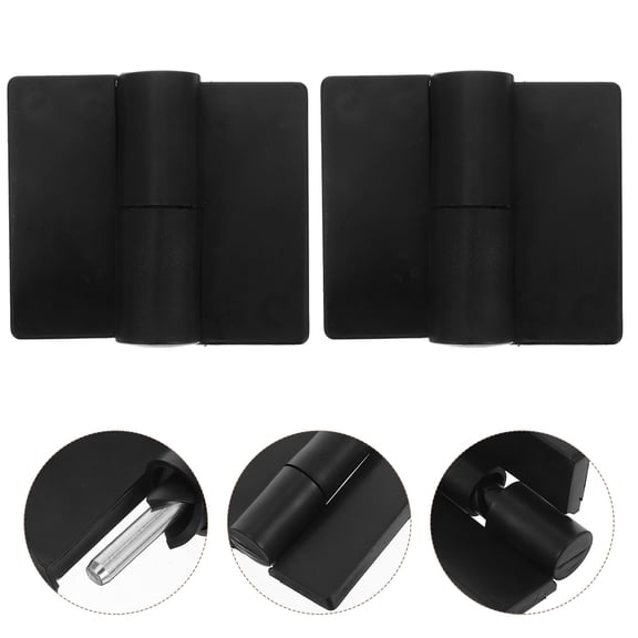 Tineasur Heavy Duty Black Plastic and Stainless Steel Hinges, 4 Pieces, Replacement for Public Restroom Doors