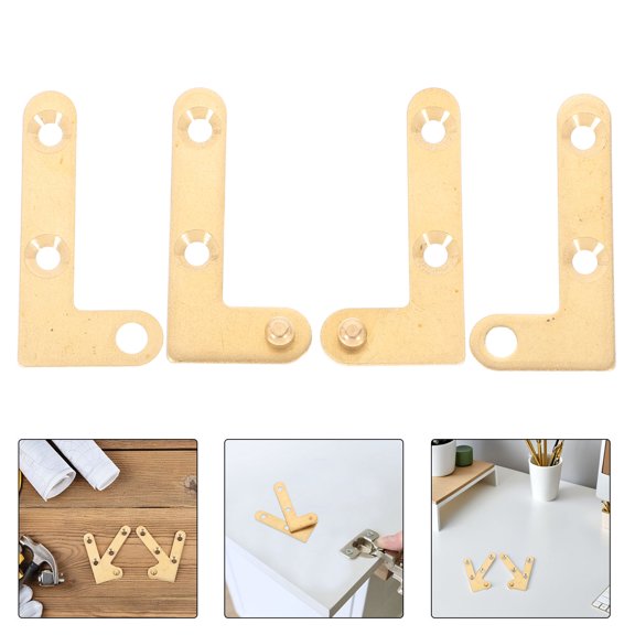 FOLOYORI 4Pcs Versatile Heavy Duty Hidden Hinge Golden for Wood Glass Metal Doors