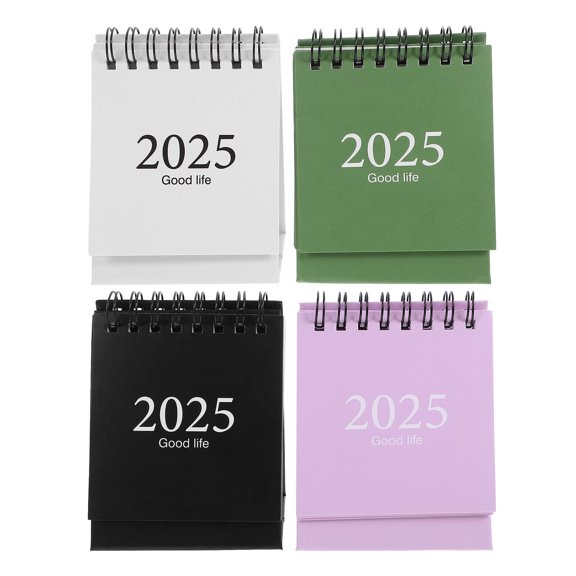 OUNONA 4pcs Household Standing Calendar Small Desk Calendar Academic Desk Calendar Stand Up Table Calendars Creative Calendar Decor