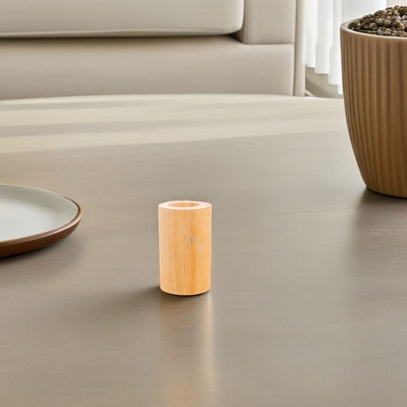 OUNONA 4Pcs Wood Cylinder Riser Khaki Furniture Height Adjuster for Tables