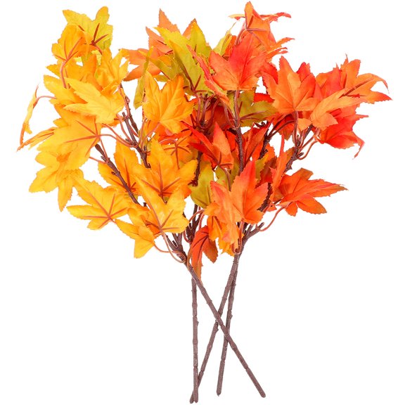 OUNONA 4Pcs Artificial Maple Leaf Branch Fall Picks in Assorted Colors for Vase Filling Table Centerpiece Decor