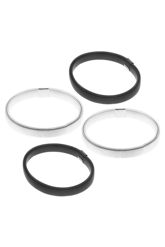 4pcs Men's Elastic Metal Arm Bands Stylish Sleeve Garters with Anti- Design for Holding Up Sleeves Comfortably
