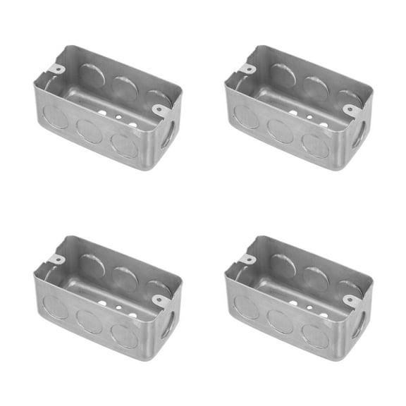 OUNONA 4pcs Metal Electrical Box Rectangular Electrical Box Silver Electrical Junction Box Galvanized Steel Metal Electrical Box Drawn Construction