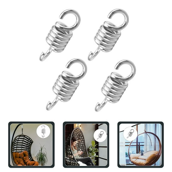 WEAVILUX Swing Hanging Spring Heavy Duty Hammock Swing Spring Set Stainless Steel Silver 4pcs