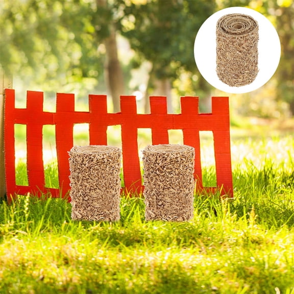 OUNONA 4pcs Mini Cylinder Hay Set Dollhouse Accessories, Artificial Tiny Hay Models for Christmas and Table Decoration