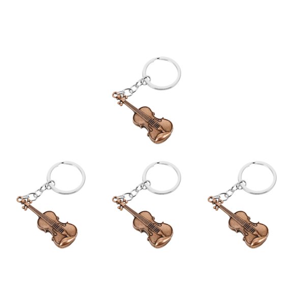 OUNONA 4pcs Multi-Functional Violin Keychain Adorable Key Ring Music Theme Party Keychain Novelty Violin Key Pendant Violin Keychain Pendant