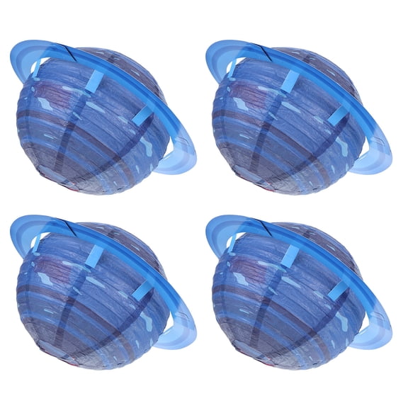 OUNONA 4pcs Paper Planet Lanterns Hanging Decorations Space Theme Paper Lanterns Party Planet Lantern Ornament Birthday Party Decoration