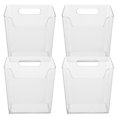 thumbnail image 1 of OUNONA 4pcs Plastic Cabinet Door Bins Stackable Hanging Baskets Ideal for Kitchen Bedroom Office Transparent for Quick Content Identification suitable for Keys Remotes Tools Utensils, 1 of 8