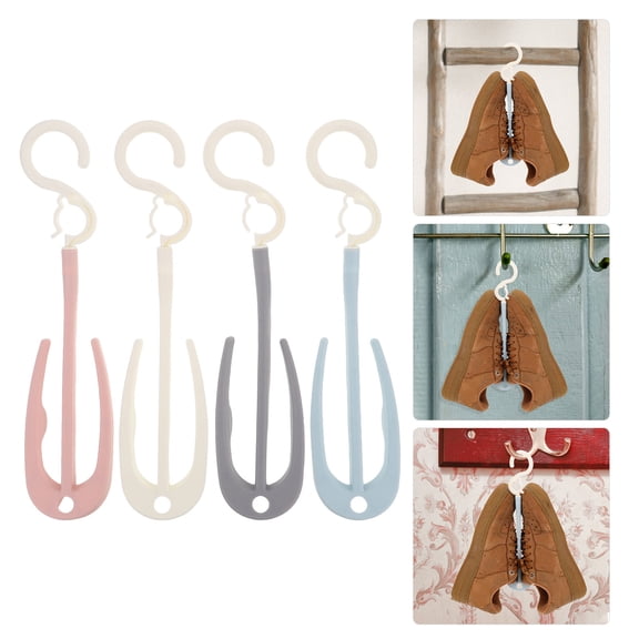 FOLOYORI 4Pcs Space Saving Plastic Shoe Drying Rack Portable Hanging Design for Shoes and Slippers