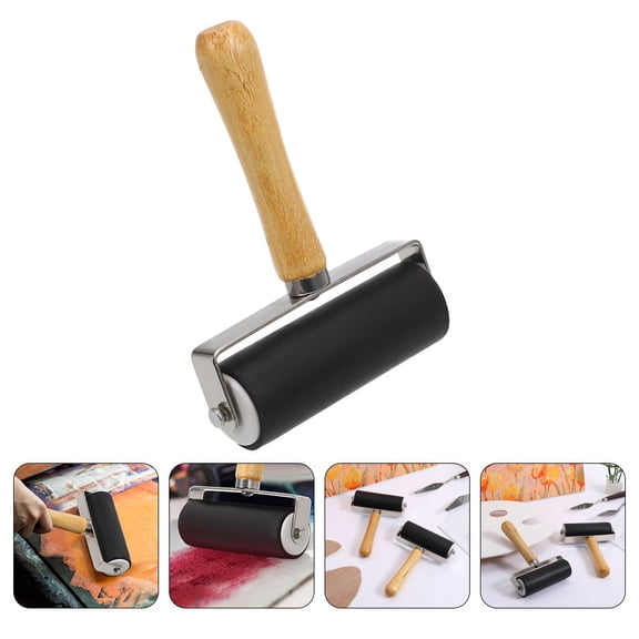 OUNONA 4pcs Printmaking Ink Painting Block Stamping DIY Plastic Roller