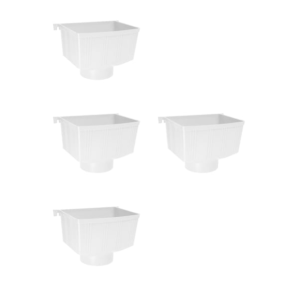OUNONA 4pcs Pvc Rectangular Downspout For Rainwater Collection And Harvesting Rain Gutter Diverter For Villas Sheds And Greenhouses Replacement Gutter Accessory