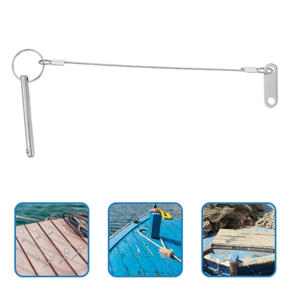 OUNONA 4pcs Quick Release Pins With Lanyard Carbon Steel Spring Locking Cotter Pin Marine Safety Pins Automatic Reset For Boat Canopy Bimini Tops And Vehicle Equipment