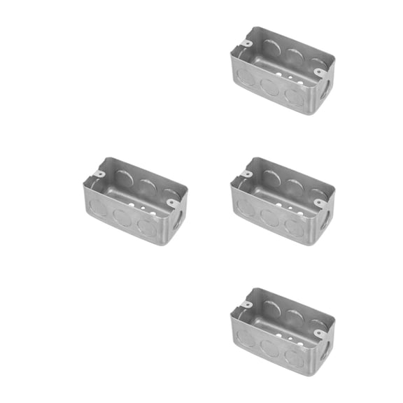 OUNONA 4pcs Rectangular Electrical Box Electrical Box Electrical Junction Box Galvanized Metal Electrical Box Drawn Construction