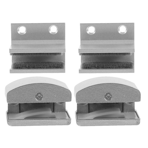 OUNONA 4pcs Sliding Door Bottom Track Guide Shower Door Bottom Guard Glass Door Bottom Seal Secure Fixation for Bathroom and Shower Doors Silver