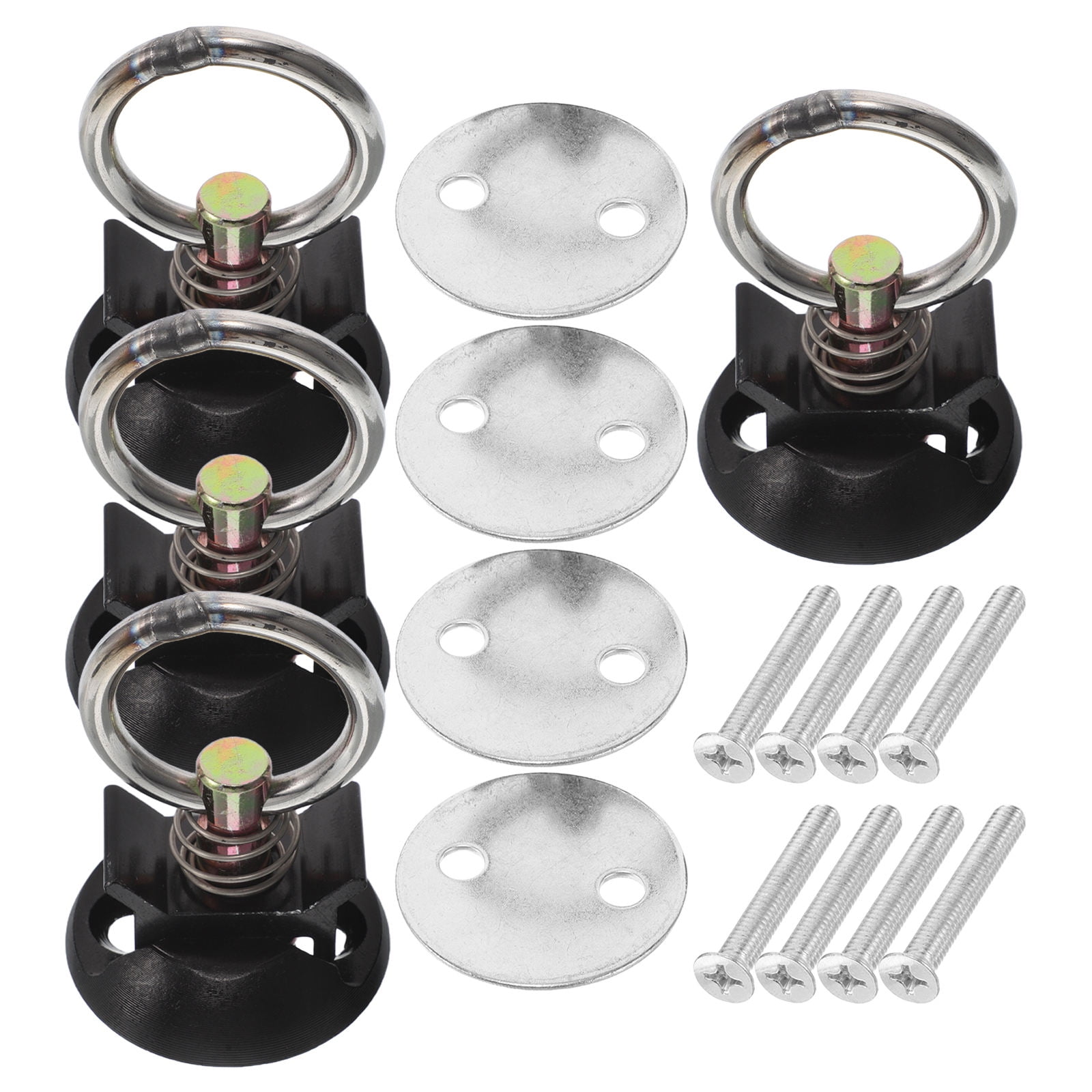OUNONA 4pcs Tie Down System Anchor Points For Truck Beds Trailers Motorcycle Lawnmower Luggage Rack