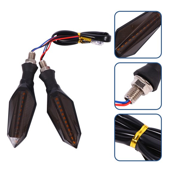 OUNONA 4Pcs Multi Function Assorted Color LED Motorcycle Signal Lights for Decor