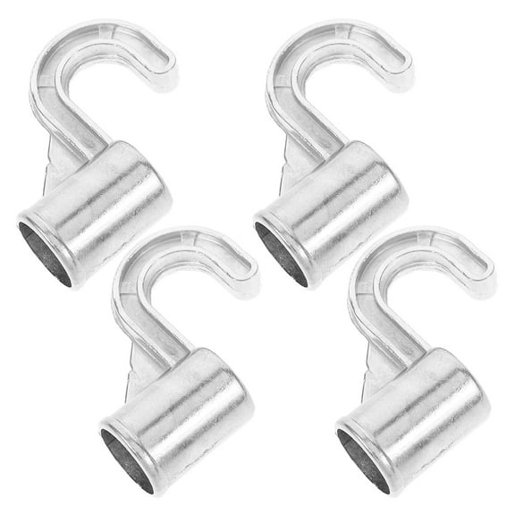 OUNONA 4pcs Universal Closet Rod Hooks for Wardrobe No Drill Aluminum Alloy Rod Bracket Holder for Kitchen and Bathroom Wardrobe Hook Rod Mount Retainer