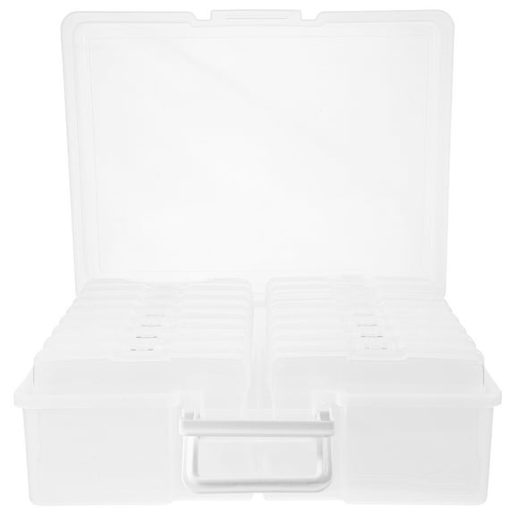 OUNONA 4x6 Inch Photo Organizer and Storage Box Keeper Transparent