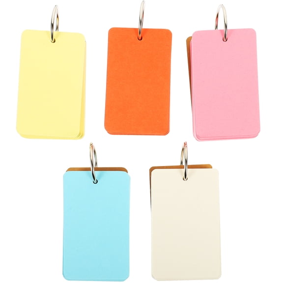 OUNONA 5 Books of Blank Words Flashcards Simple Style Memo Cards Students English Words Memory Cards