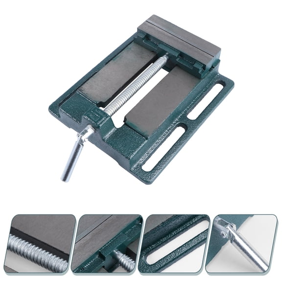OUNONA 5 Inch Bench Clamp for Drilling Press Vise Work Milling Green