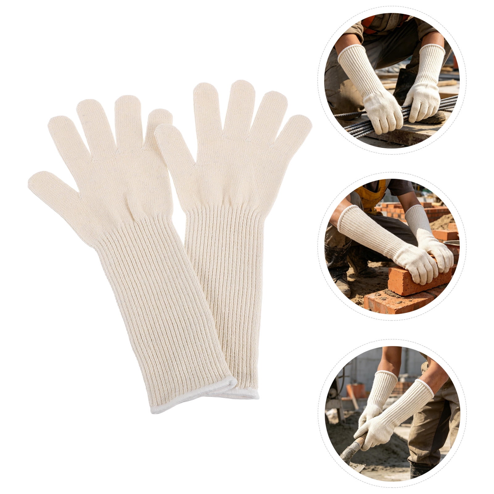 OUNONA 5 Pairs Work Gloves with Reinforced Cuffs, Flexible Knit Fabric ...