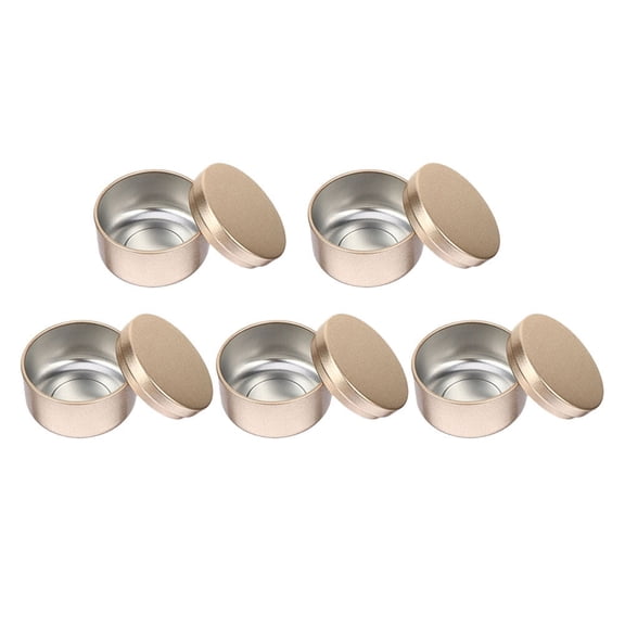 OUNONA 5 Pcs Biscuit Tins Candle Containers Aluminum Compact Jars Travel