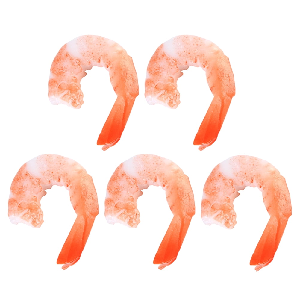 OUNONA 5 Pcs Fake Shrimps Imitation Shrimp Mother 5.00X4.50X1.50CM
