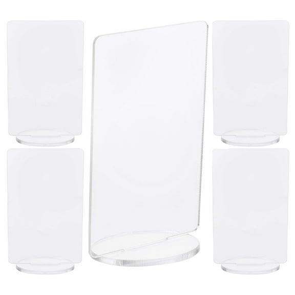 OUNONA 5 Pcs Home Wedding Decorations Event Table Decors Banquet 8x5x0.2cm White