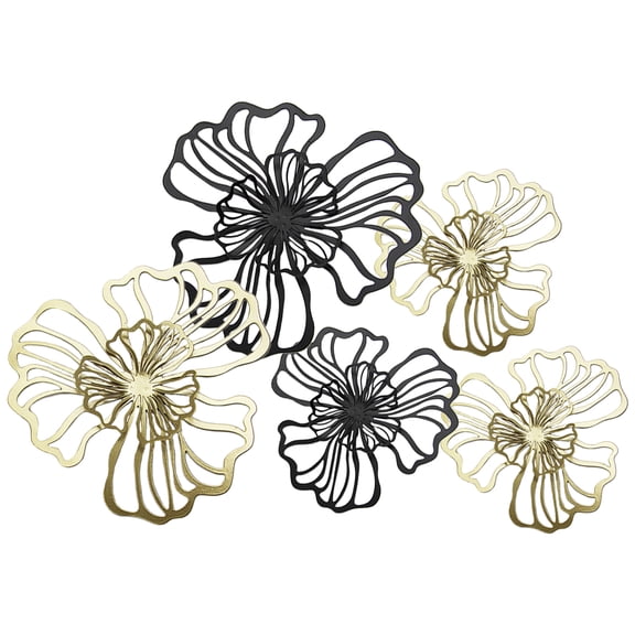OUNONA 5pcs Metal Flower Wall Hanging Decor for Living Room Garden Assorted Color
